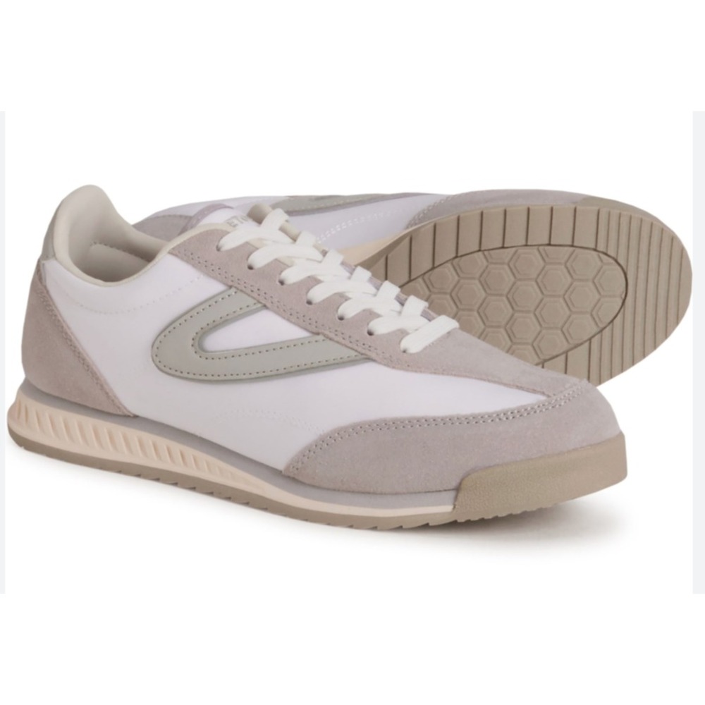 TRETORN Kristine Sneakers GRAY/WHITE Leahter-Suede-Textile LOW TOP SHOES sz 7.5